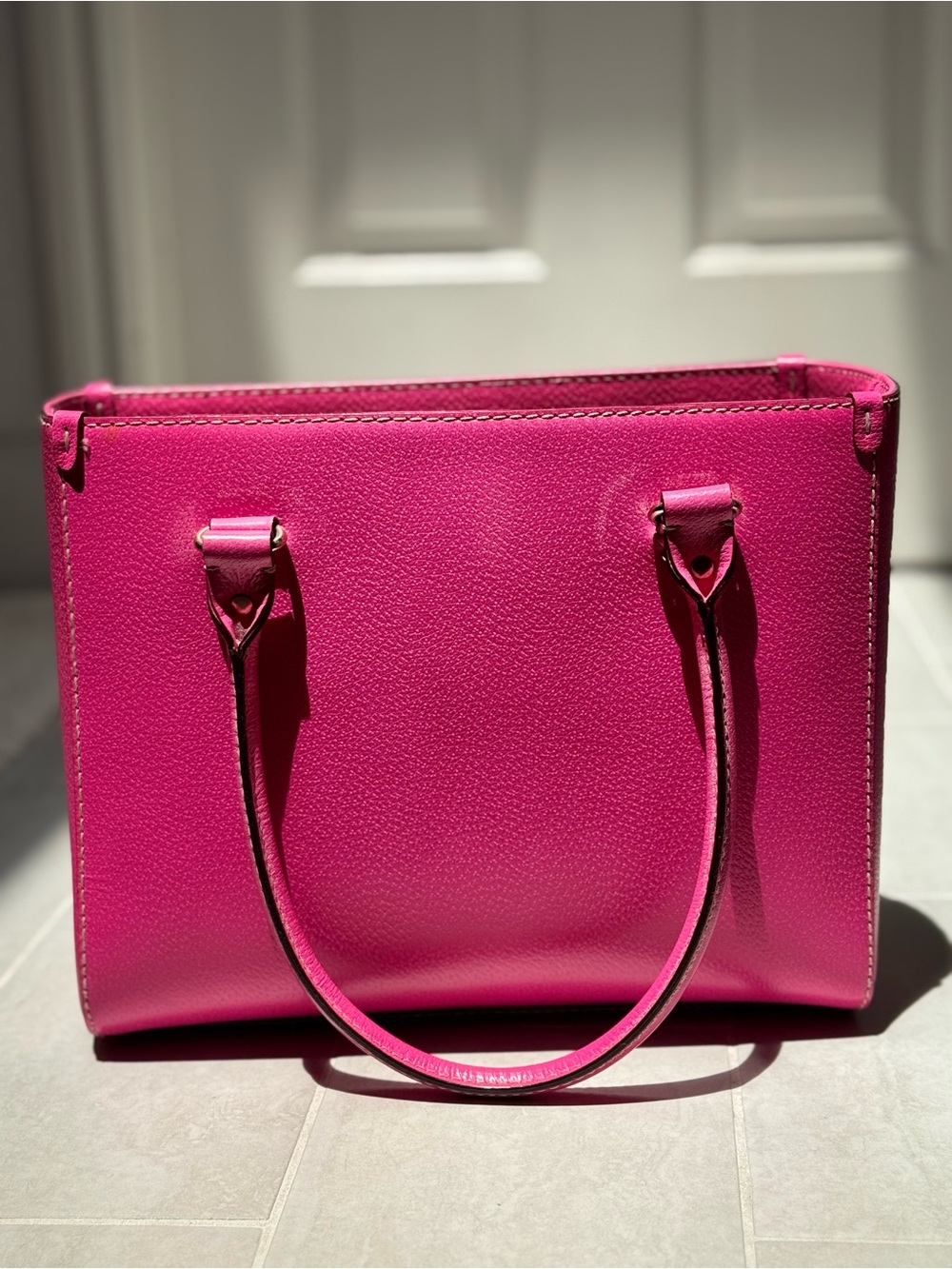 kate spade Bright Pink Structured Leather Tote - Picture 5 of 5